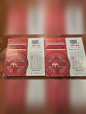 Realistic Recording Tape 1800 ft Mylar 1.0 mil 7" Reel Lot of 2 Used 1970s